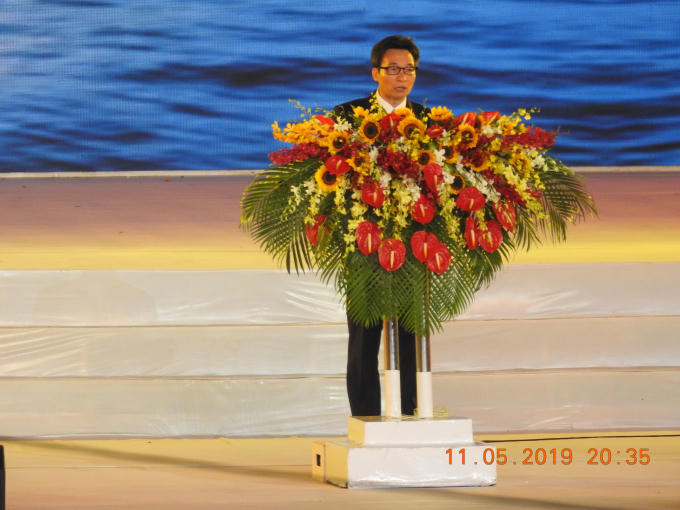Phó Thủ tướng Chính phủ Vũ Đức Đam phát biểu lễ khai mạc.