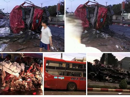 Vụ tai nạn làm 17 người thiệt mạng, rất nhiều người bị thương. Ảnh facebook Gio Lanh D