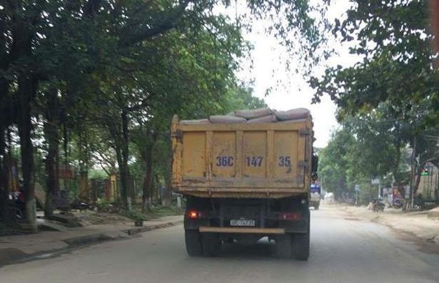 Phần lớn những xe quá tải chạy trên tuyến đường cấm đều thuộc các doanh nghiệp vận tải lớn tại Bỉm Sơn. (Ảnh: A.Thắng)