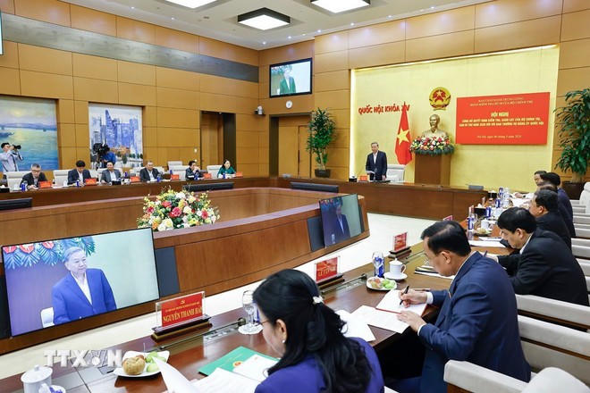 Đoàn kiểm tra, giám sát số 10 của Bộ Chính trị, Ban Bí thư do Tổng Bí thư Tô Lâm làm Trưởng đoàn tổ chức Hội nghị công bố quyết định kiểm tra, giám sát của Bộ Chính trị, Ban Bí thư năm 2026 đối với Ban Thường vụ Đảng ủy Quốc hội - Ảnh: TTXVN.