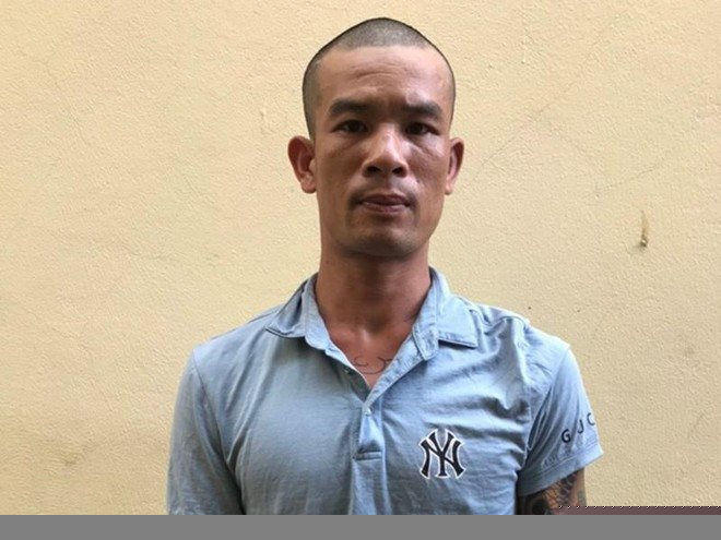 Đối tượng Nguyễn Cao Cường tại cơ quan Công an.