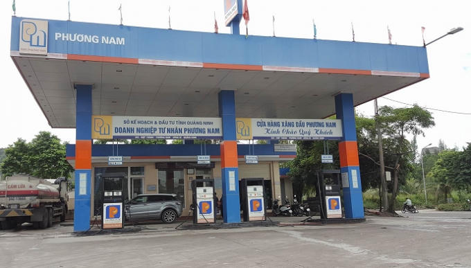 Cây xăng Phương Nam nơi ghi lại hình ảnh của hai thanh niên lạ mặt xuất hiện trước đó.