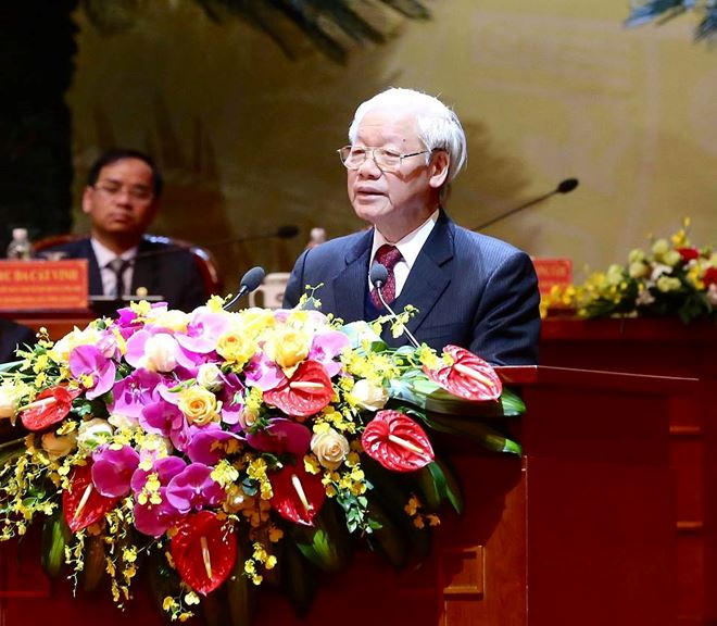 Tổng Bí thư, Chủ tịch nước Nguyễn Phú Trọng phát biểu chỉ đạo đại hội.