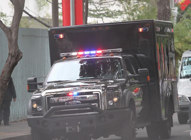 Đoàn xe bảo vệ Tổng thống Obama. (Ảnh: Dân trí)