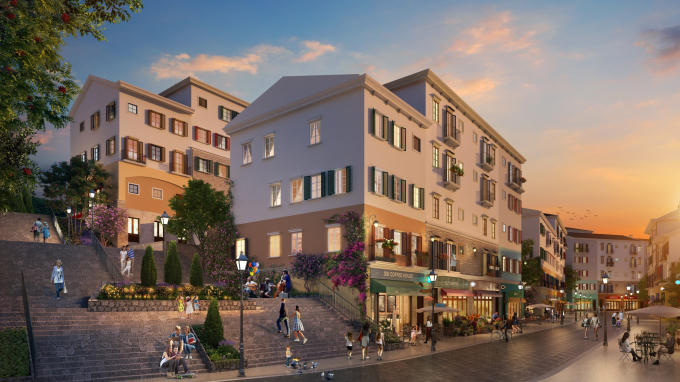 Thiết kế giật cấp đặc trưng của Amalfi được tái hiện hoàn hảo tại Sun Premier Village Primavera.