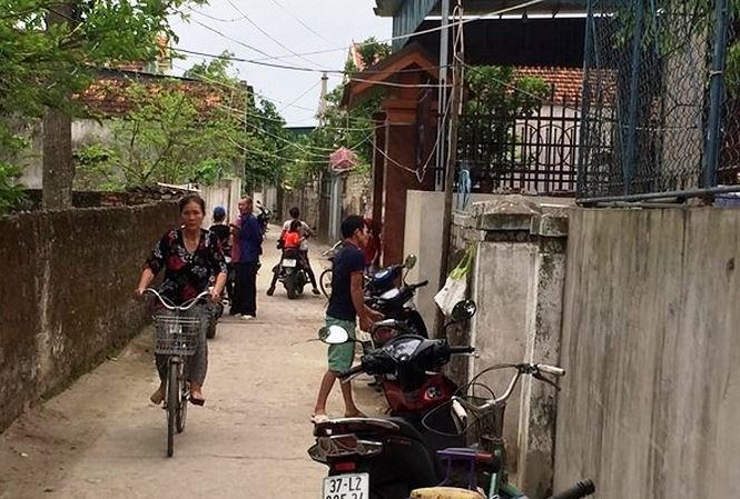 Hiện trường vụ việc đau lòng xảy ra trên địa bàn xã Quỳnh Long, huyện Quỳnh Lưu. (Ảnh: báo Dân Việt)