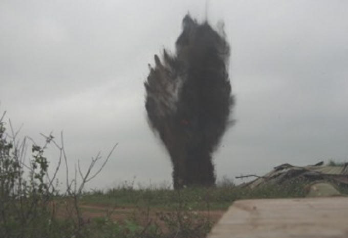 Quả bom được hủy nổ thành công.