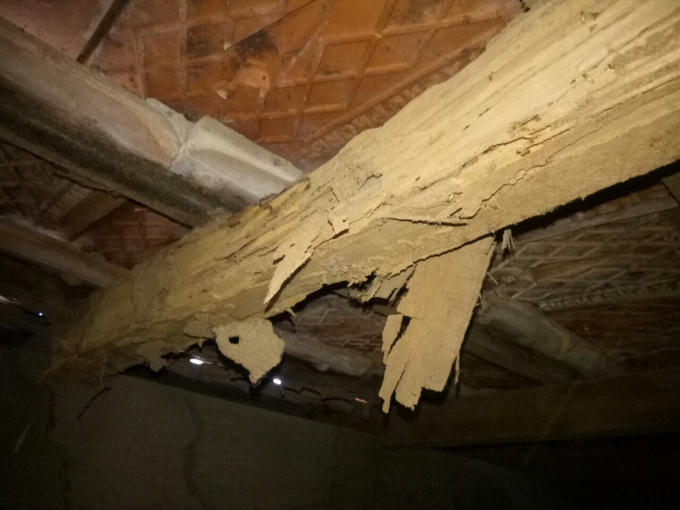 Mối đã ăn hầu như gần hết các đòn tay.