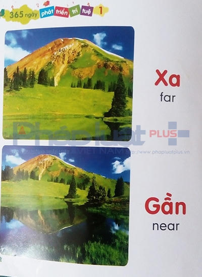 Dòng chữ và hình ảnh trên cuốn sách “Bé nhận biết sự đối lập” không tương đương với nhau.