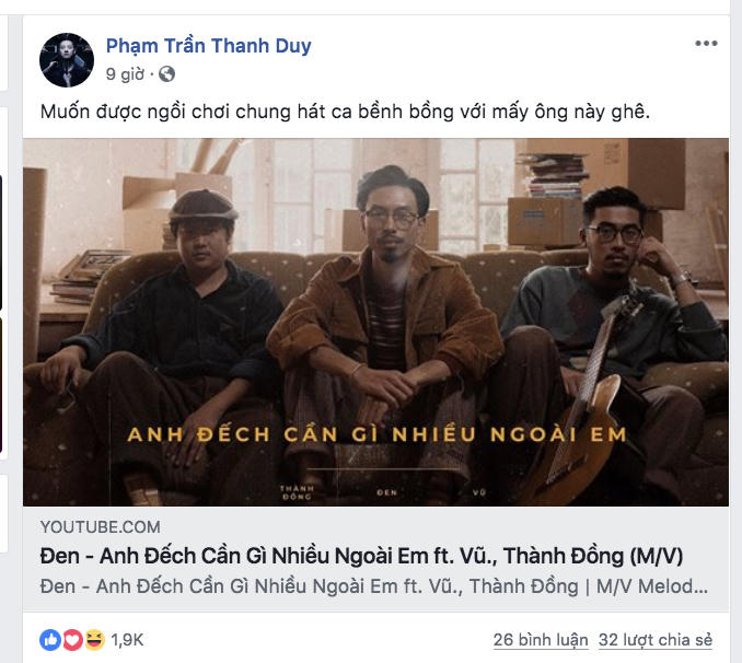 Thanh Duy chia sẻ ca khúc.