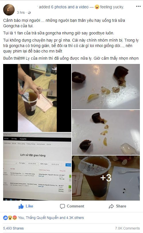 Chia sẻ trên trang cá nhân của Facebooker L.H.