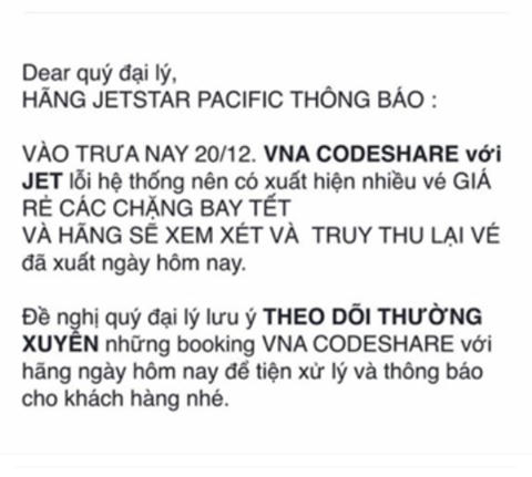 Hàng nghìn vé máy bay giá rẻ dịp Tết Nguyên đán 2017 bỗng nhiên bị hủy.