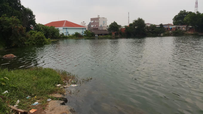 Hồ đá Bình An nơi phát hiện thi thể nạn nhân.