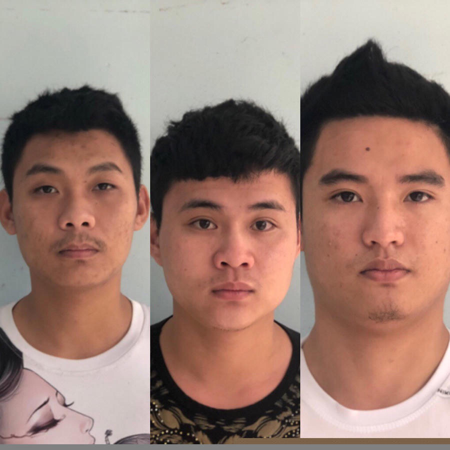 Các đối tượng Phong, Trung, Tuấn tại cơ quan CSĐT, Công an quận Đồ Sơn.