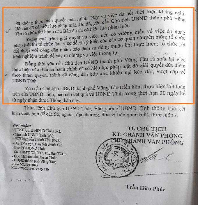 Thông báo số 55 của UBND tỉnh BR-VT yêu cầu UBND Thành phố triển khai thực hiện và báo cáo trong 30 ngày
