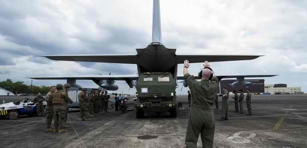 Máy bay vận tải US C-17 của Không quân Mỹ. (Ảnh: Philnewsportal).