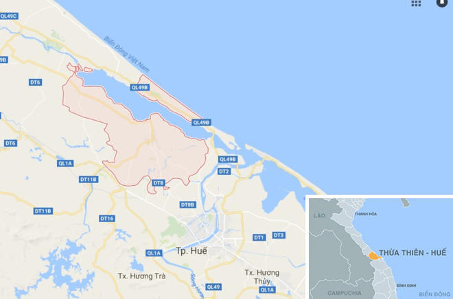 Huyện Quảng Điền, địa phương xảy ra sự việc. Ảnh: Thiên Sơn.