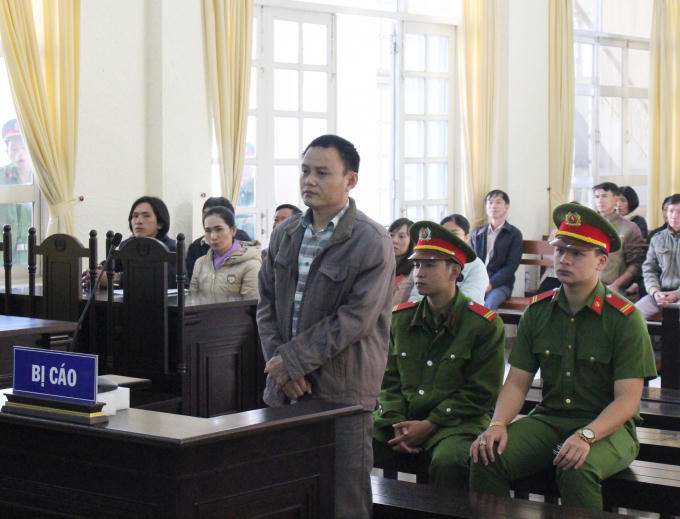 Bị cáo Đậu Đức Quyền tại phiên tòa.