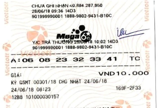 Tấm vé may mắn trúng hơn 45 tỷ đồng của bà H.​