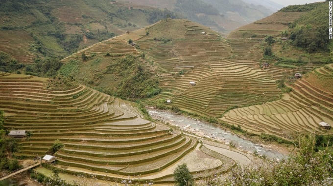 Ruộng bậc thang ở Lai Châu - Ảnh: CNN.