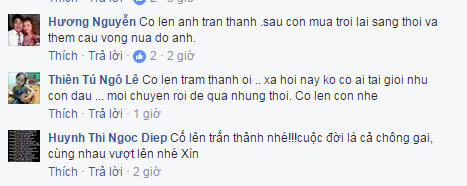 Nhiều khán giả bình luận động viên vực danh hài mong anh vượt qua "bão tố".