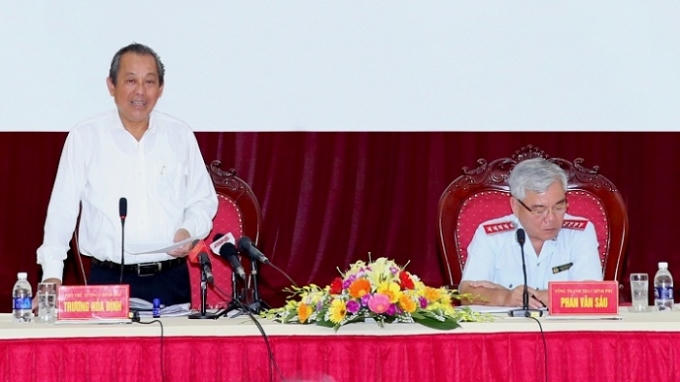 Phó Thủ tướng Trương Hòa Bình làm việc với Thanh tra CP. Ảnh: VGP