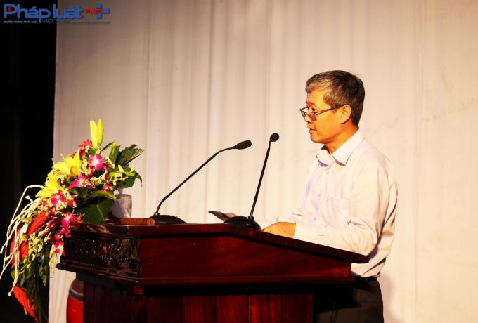 &Ocirc;ng Nguyễn Th&agrave;nh Hưng - Thứ trưởng Bộ Th&ocirc;ng tin v&agrave; truyền th&ocirc;ng ph&aacute;t biểu tại lễ khai mạc.