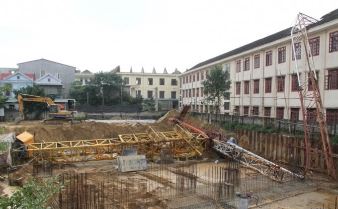 Mặc dù chưa có giấy phép nhưng công trình vẫn bất chấp thi công gây tai nạn nghiêm trọng.