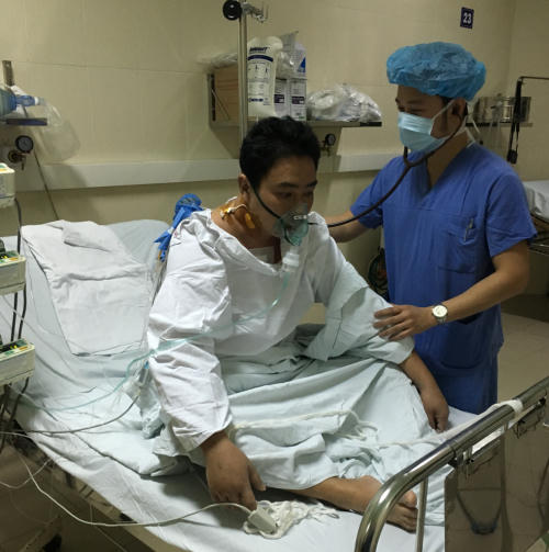 Bệnh nhân C. sau ghép tim tại Bệnh viện Hữu nghị Việt Đức (doisongphapluat.com)