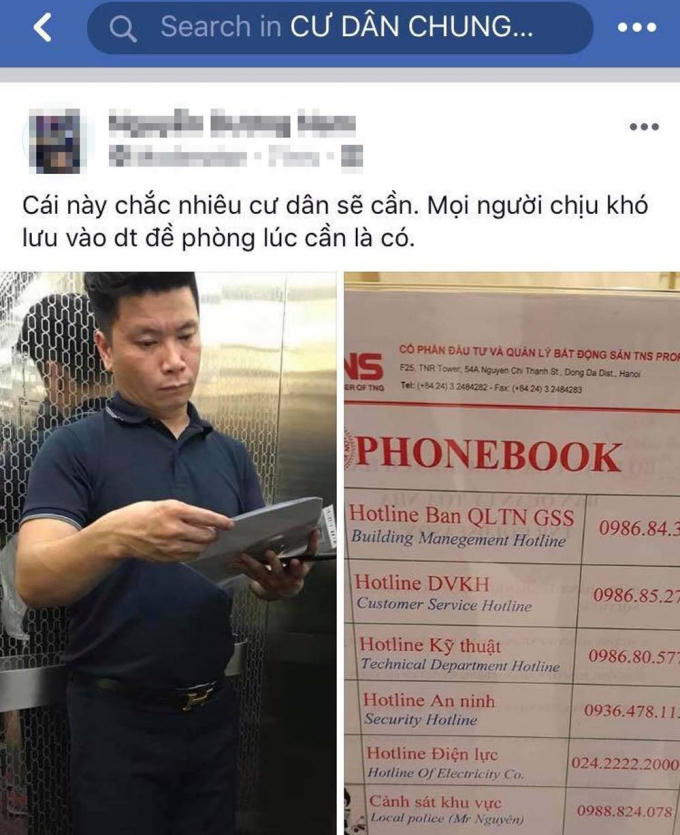 Hình ảnh Đỗ Mạnh Hùng xuất hiện tại chung cư trên đường Nguyễn Tuân được đăng lên Facebook để cư dân cảnh giác