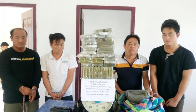 Các đối tượng bị bắt giữ tại cơ quan công an.