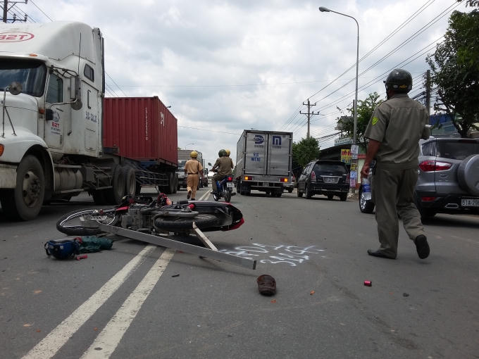 Hiện trường vụ tai nạn.