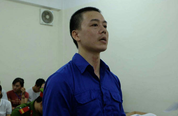 Bị cáo Cao Mạnh Hùng tại phiên tòa sơ thẩm.