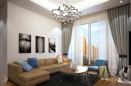 Phối cảnh căn hộ 1+1 phòng ngủ The Arcadia.