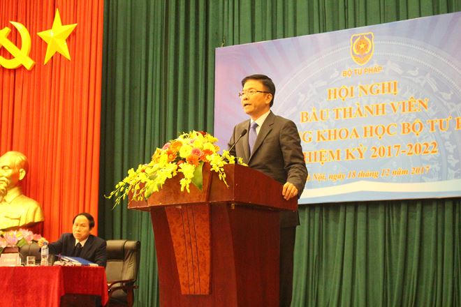 Bộ trưởng Lê Thành Long phát biểu tại Hội nghị.