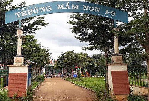 Trường mầm non 1/5, xã Ia Yok nơi phát hiện ổ dịch. Ảnh: Dân Sinh