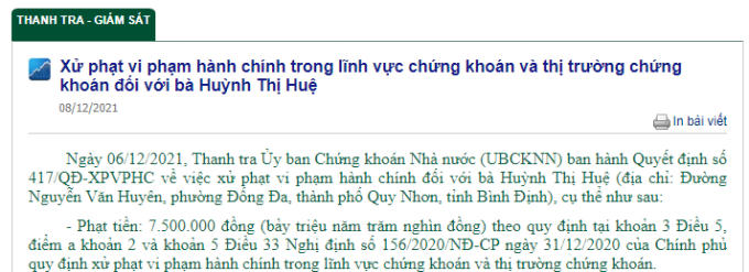 xu phat chung khoan