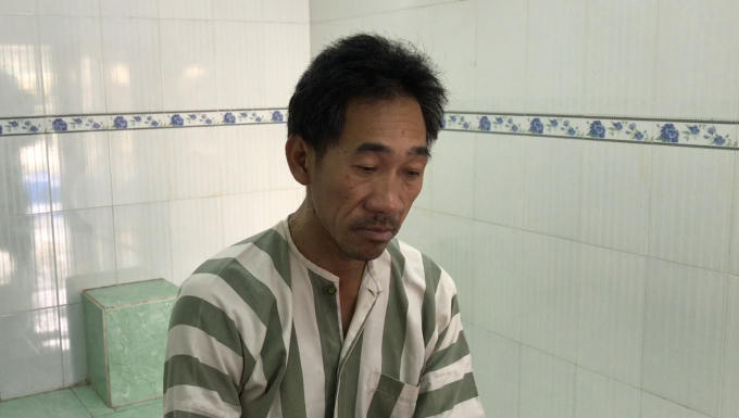 Đối tượng Kouch Pheng Leng tại cơ quan công an.