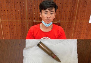 Đối tượng Đức cùng tang vật của vụ án.