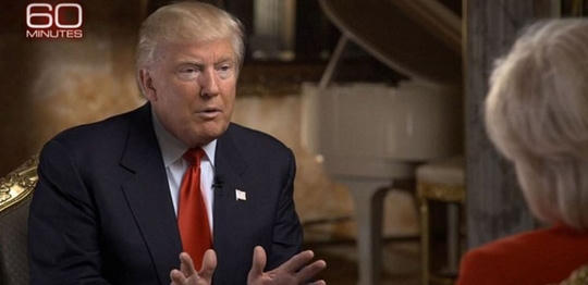 Ông Trump trong cuộc phỏng vấn với đài CBS.