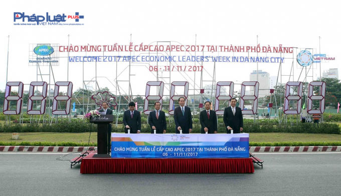 Buổi lễ khởi động bấm ngược đồng hồ APEC 2017 tại Đà Nẵng.