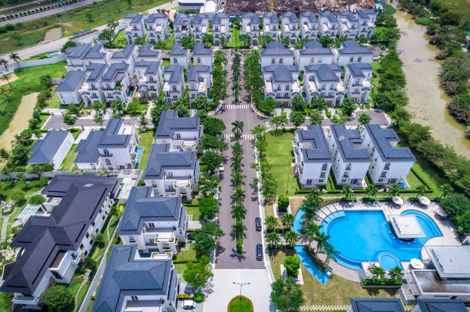 Hình ảnh thực tế dự án biệt thự The Venica từ trên cao