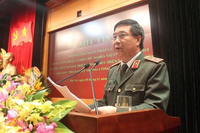 Trung tướng Nguyễn Ngọc Anh, Cục trưởng Cục Pháp chế và cải cách hành chính, tư pháp cho biết Ngày Pháp luật được lực lượng Công an triển khai rất nghiêm túc, hiệu quả.