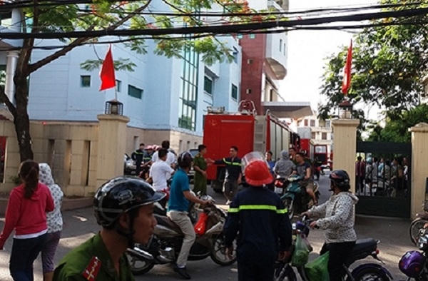 Trụ sở Đài PT - TH nơi xảy ra vụ hỏa hoạn.