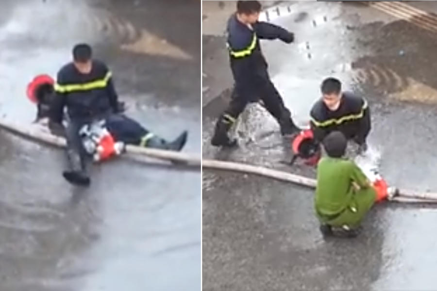 Phẫn nộ giọng cười của những cô gái trong clip chiến sĩ PCCC bị bỏng phải ngồi bệt trước vòi nước và cởi đồ - Ảnh 3.