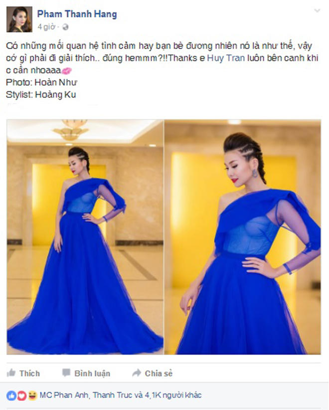 Thanh Hằng chia sẻ trên trang cá nhân.