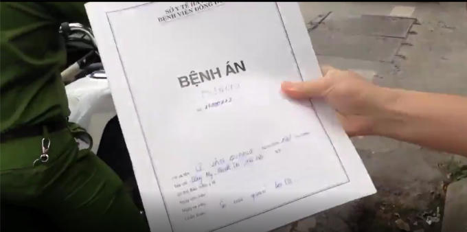 Bệnh án của bệnh nhân. Ảnh cắt từ Clip.