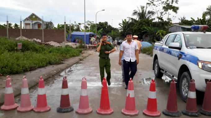 Hiện trường vụ án được cơ quan chức năng phong tỏa.