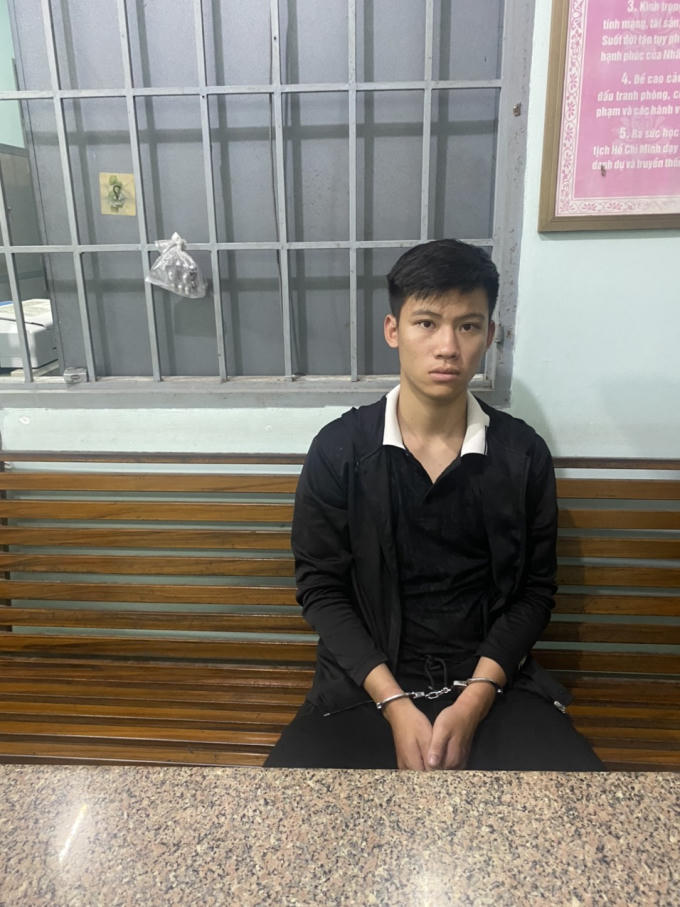 Trương Khắc Kiệt tại trụ sở công an.