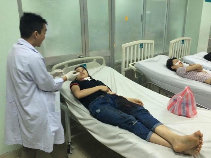 Nạn nhân Nhi tại bệnh viện.